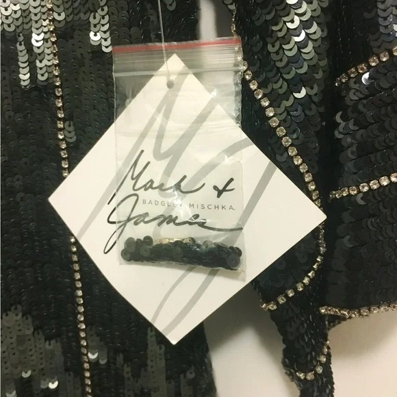 Badgley Mischka Mark & James Sequin Dress black & Green Couture
